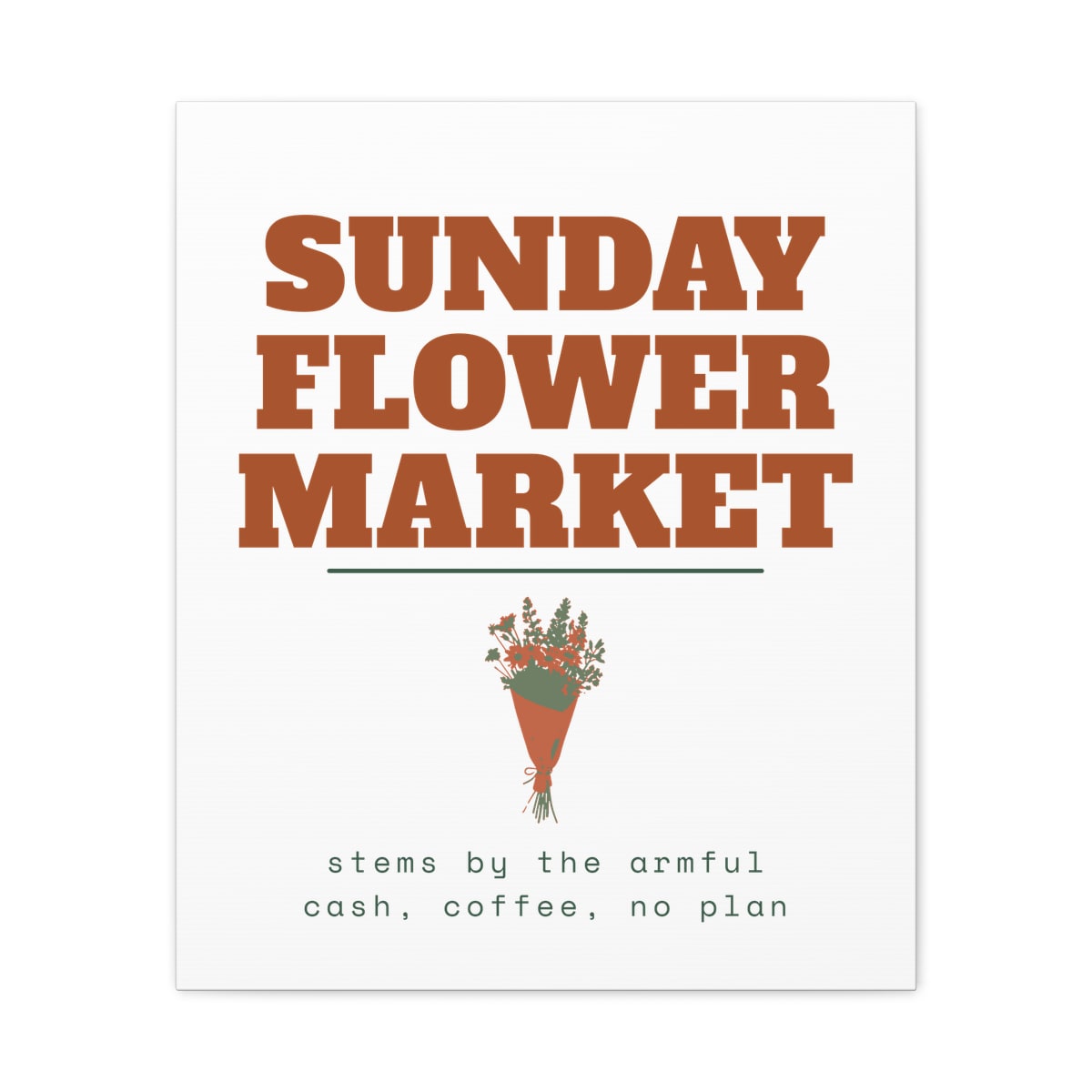 Sunday Flower Market, printed on a canvas in White