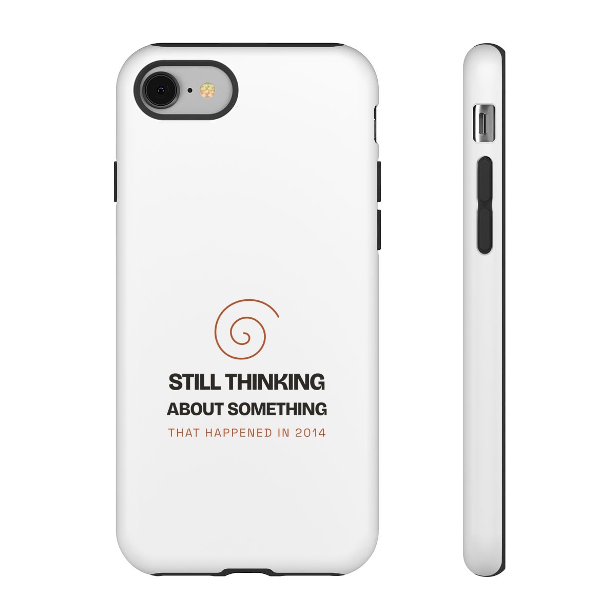 Still Thinking About 2014, printed on a phone case in White