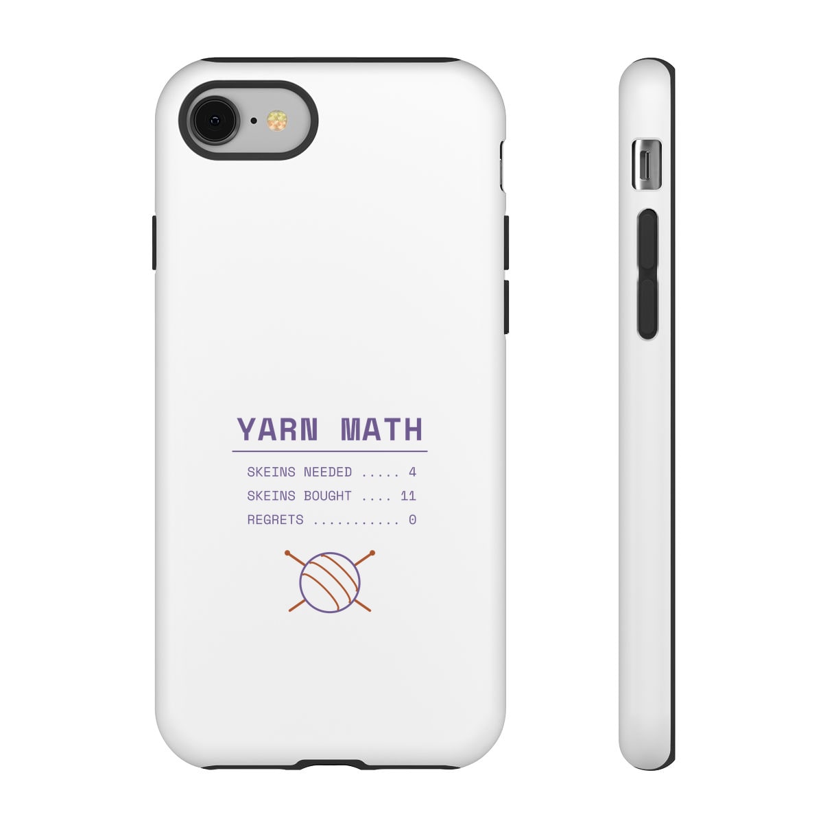 Yarn Math, printed on a phone case in White