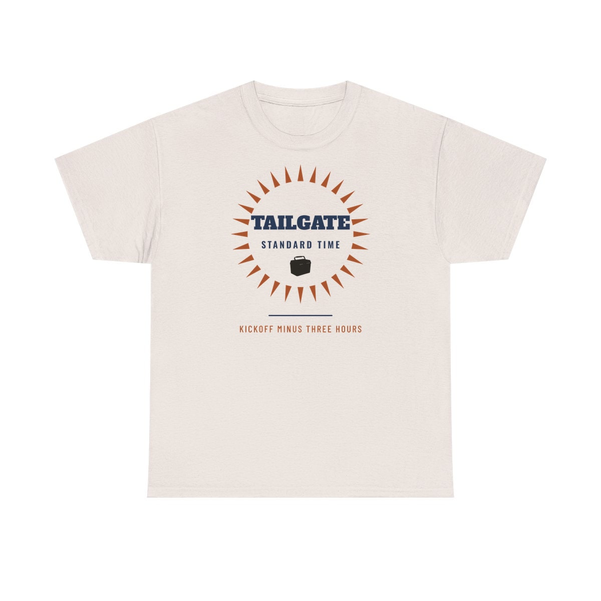 Tailgate Standard Time, printed on a heavy cotton tee in Ice Grey
