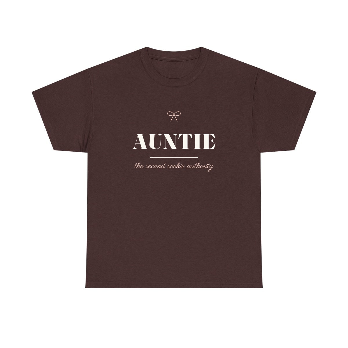The Second Cookie Authority, printed on a heavy cotton tee in Russet