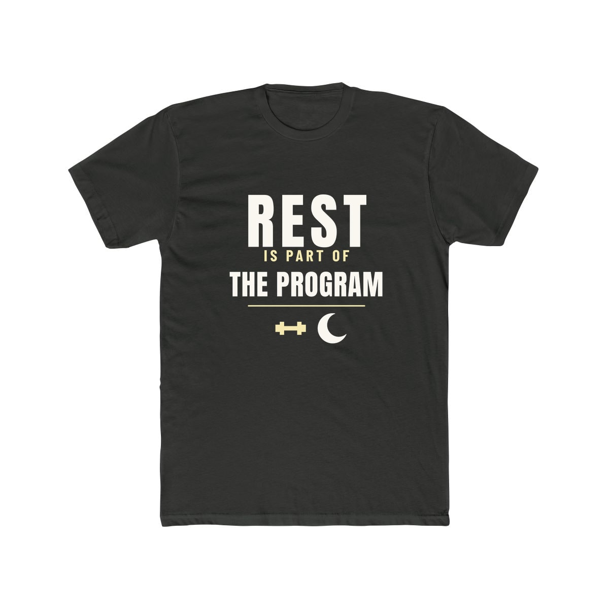 Rest Is Part Of It, printed on a cotton crew tee in Solid Heavy Metal
