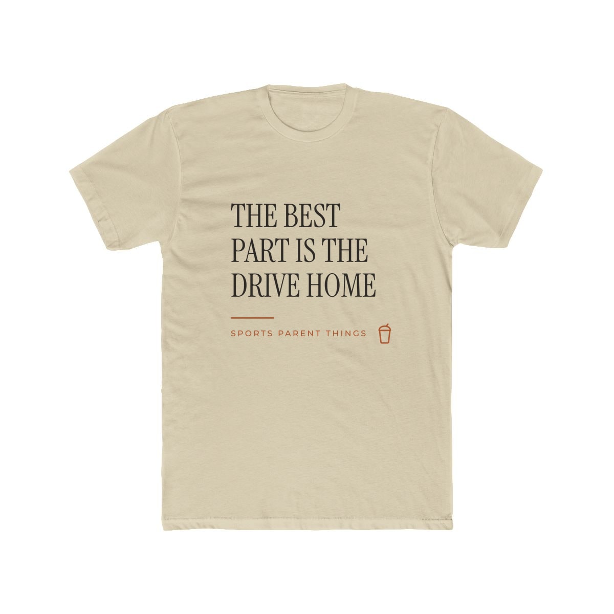 The Drive Home, printed on a cotton crew tee in Solid Cream