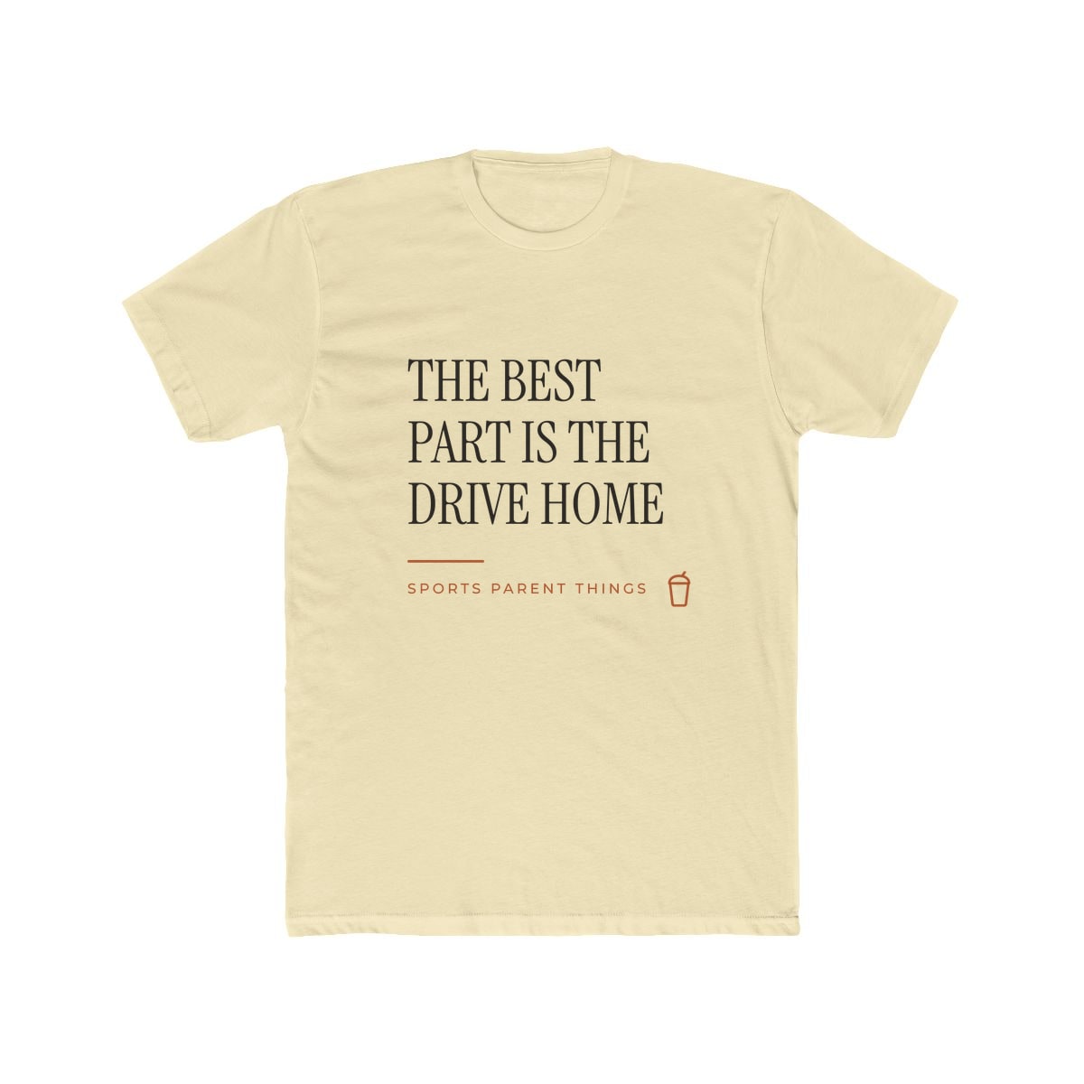 The Drive Home, printed on a cotton crew tee in Solid Natural