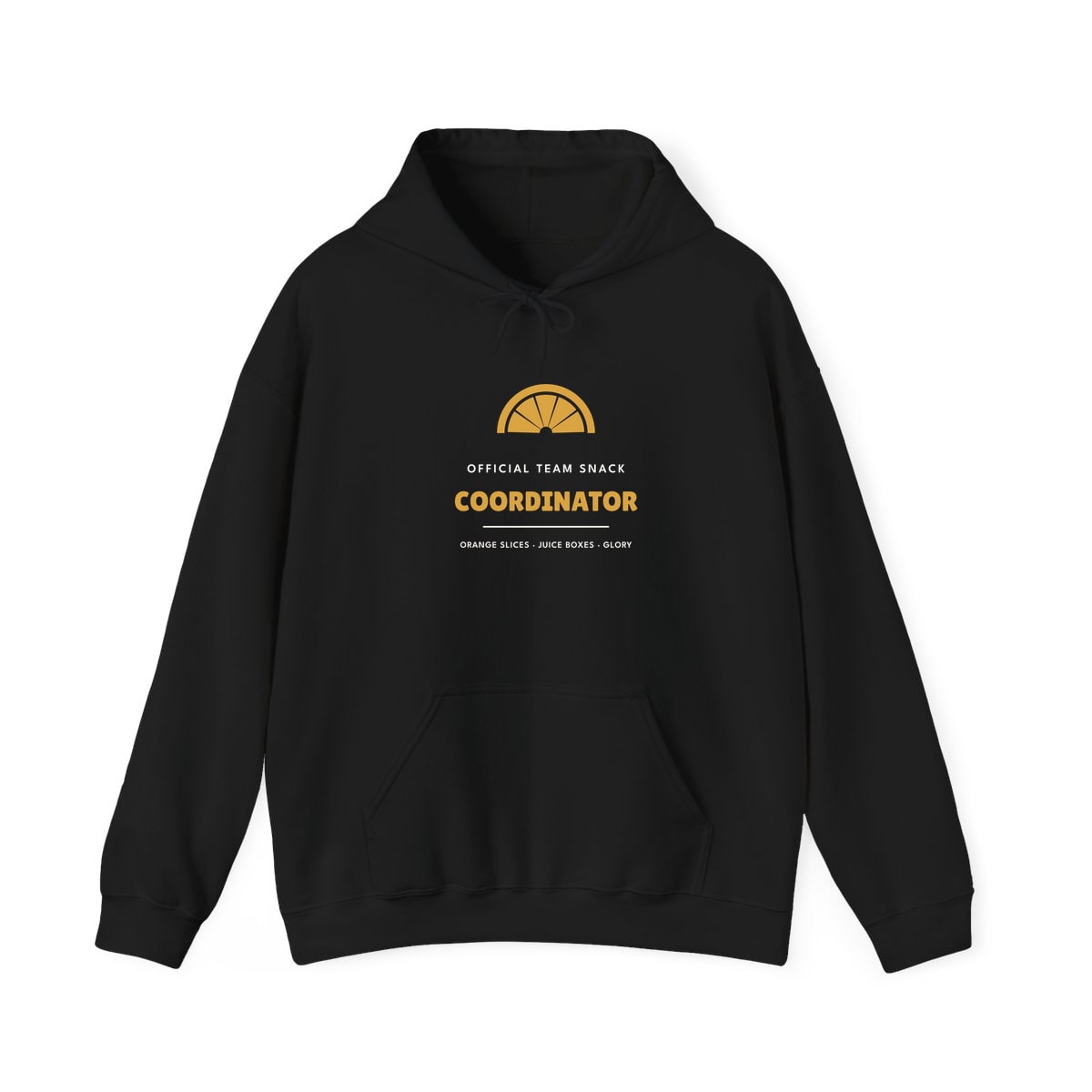Team Snack Coordinator, printed on a hoodie in Black