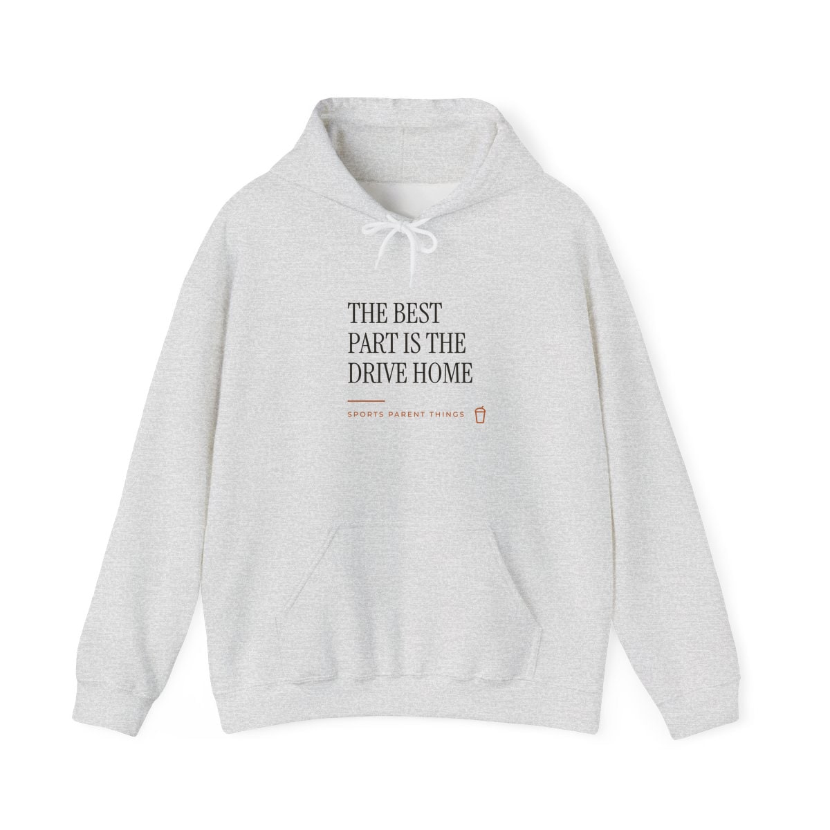 The Drive Home, printed on a hoodie in Ash