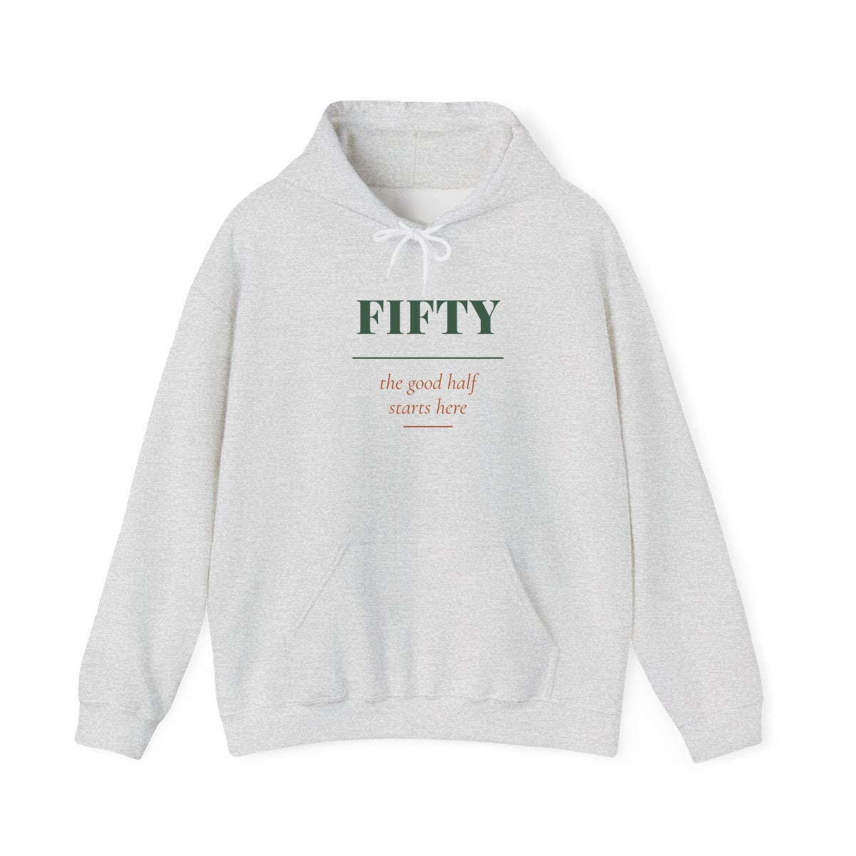 The Good Half, printed on a hoodie in Ash