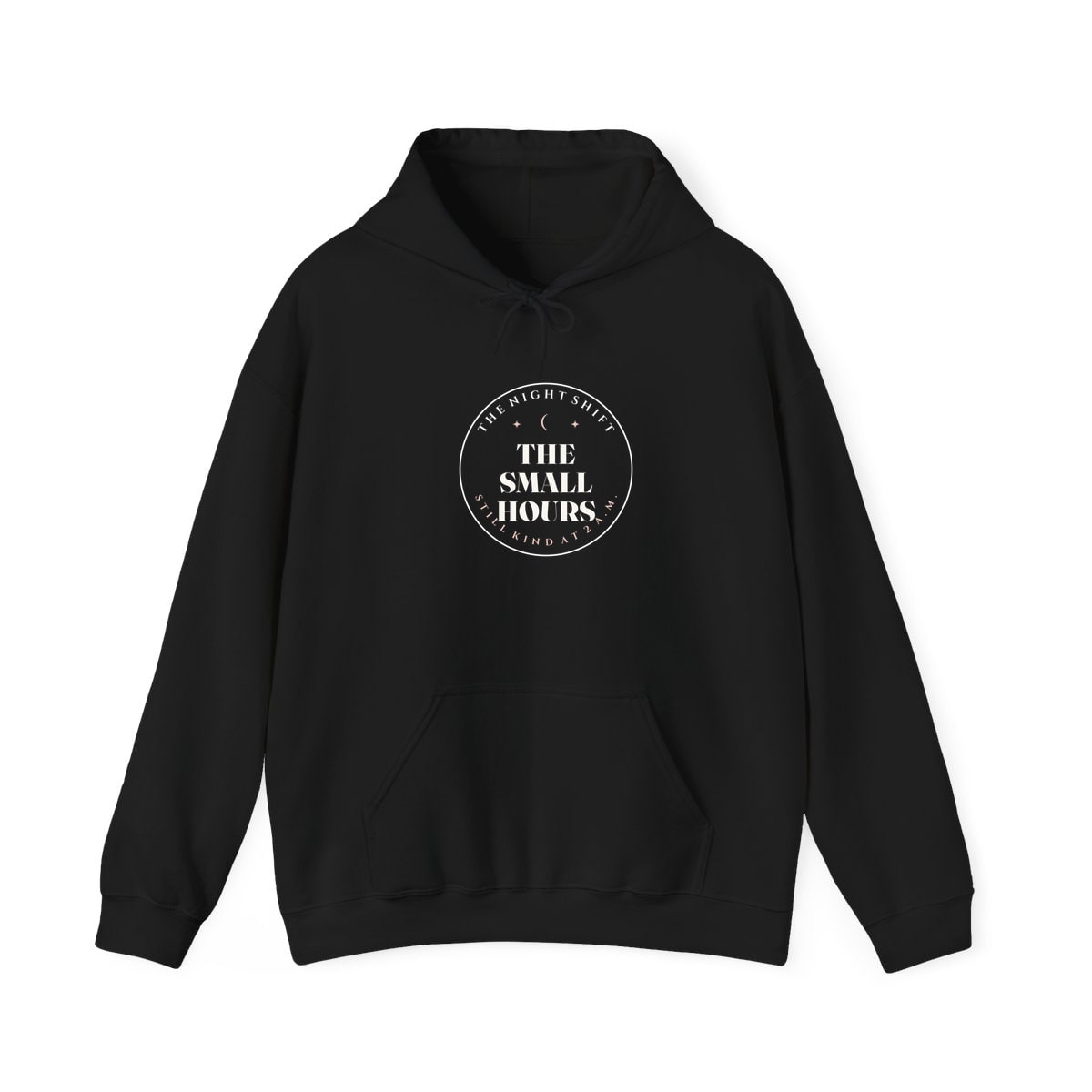 The Small Hours, printed on a hoodie in Black