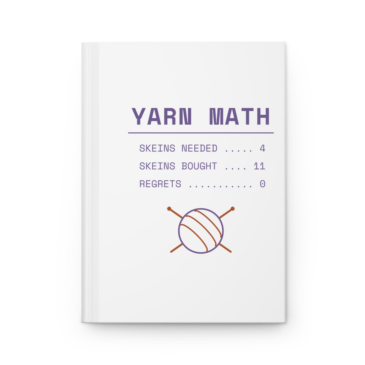Yarn Math, printed on a journal in White