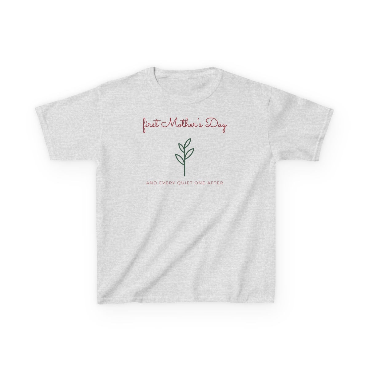 First Mother's Day Sprig, printed on a kids tee in Ash