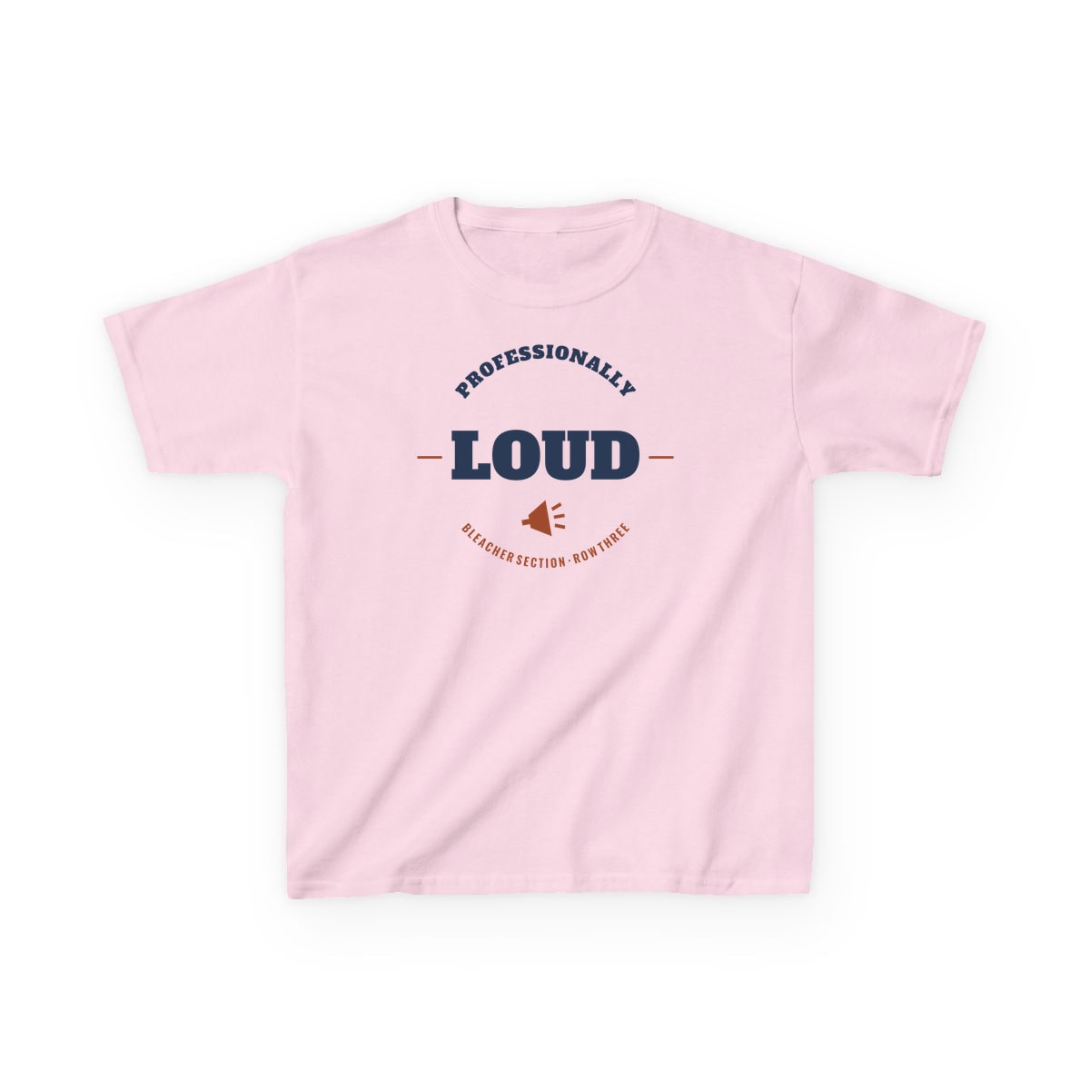 Professionally Loud, printed on a kids tee in Light Pink