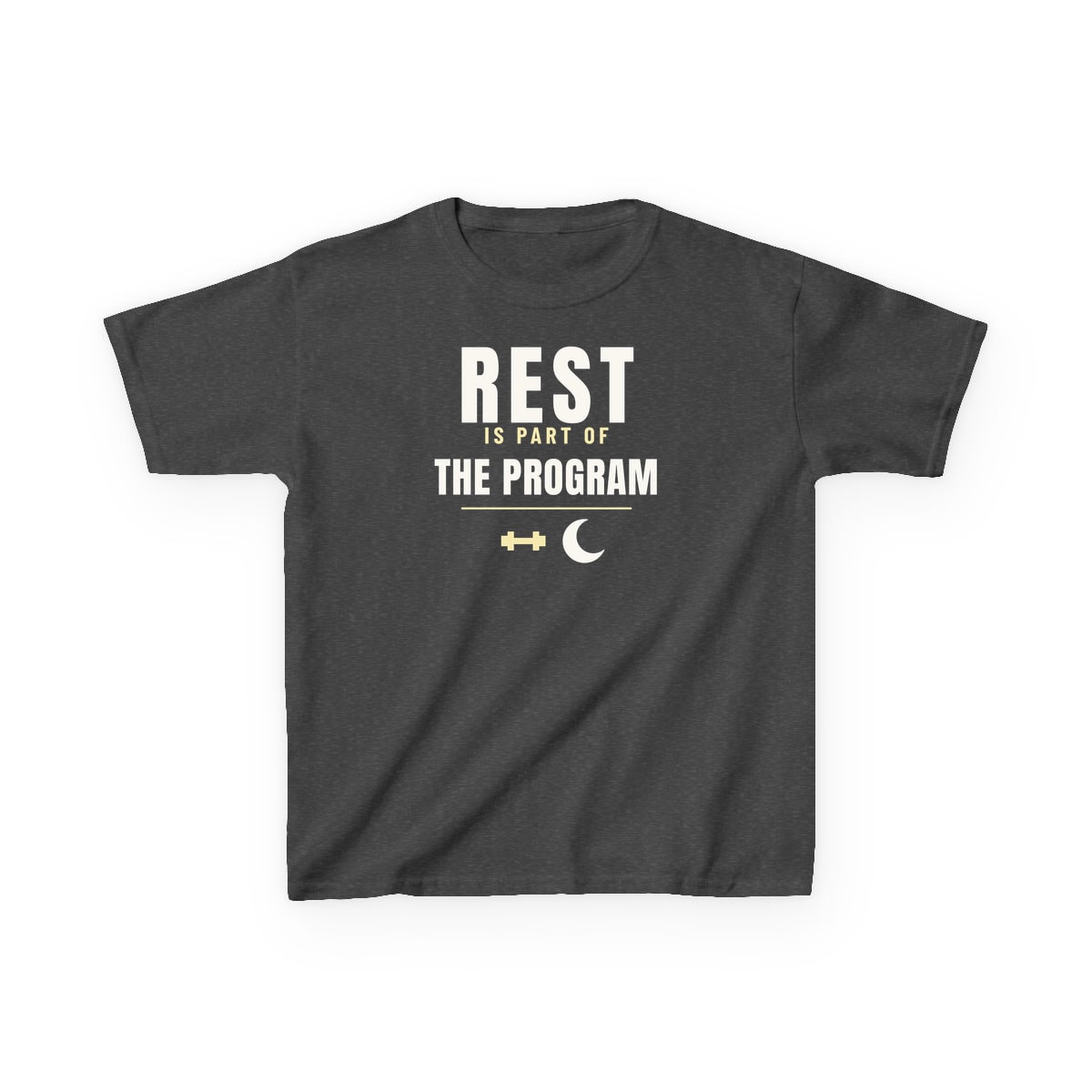 Rest Is Part Of It, printed on a kids tee in Dark Heather