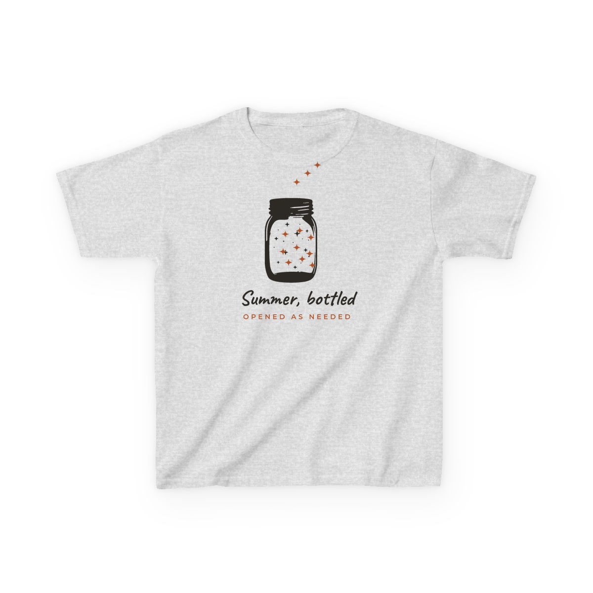 Summer, Bottled, printed on a kids tee in Ash