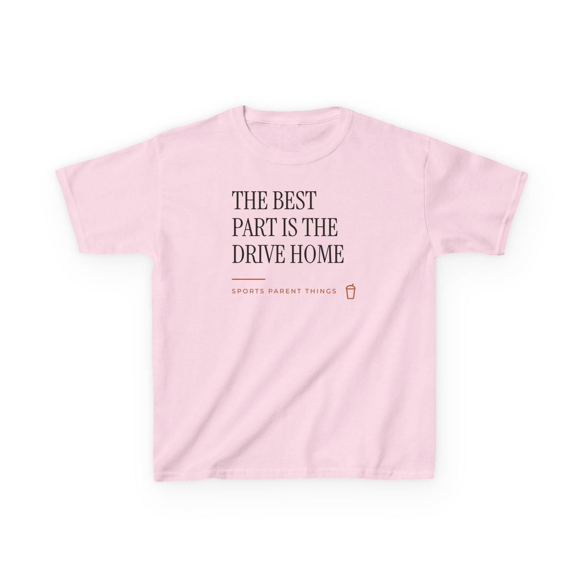 The Drive Home, printed on a kids tee in Light Pink