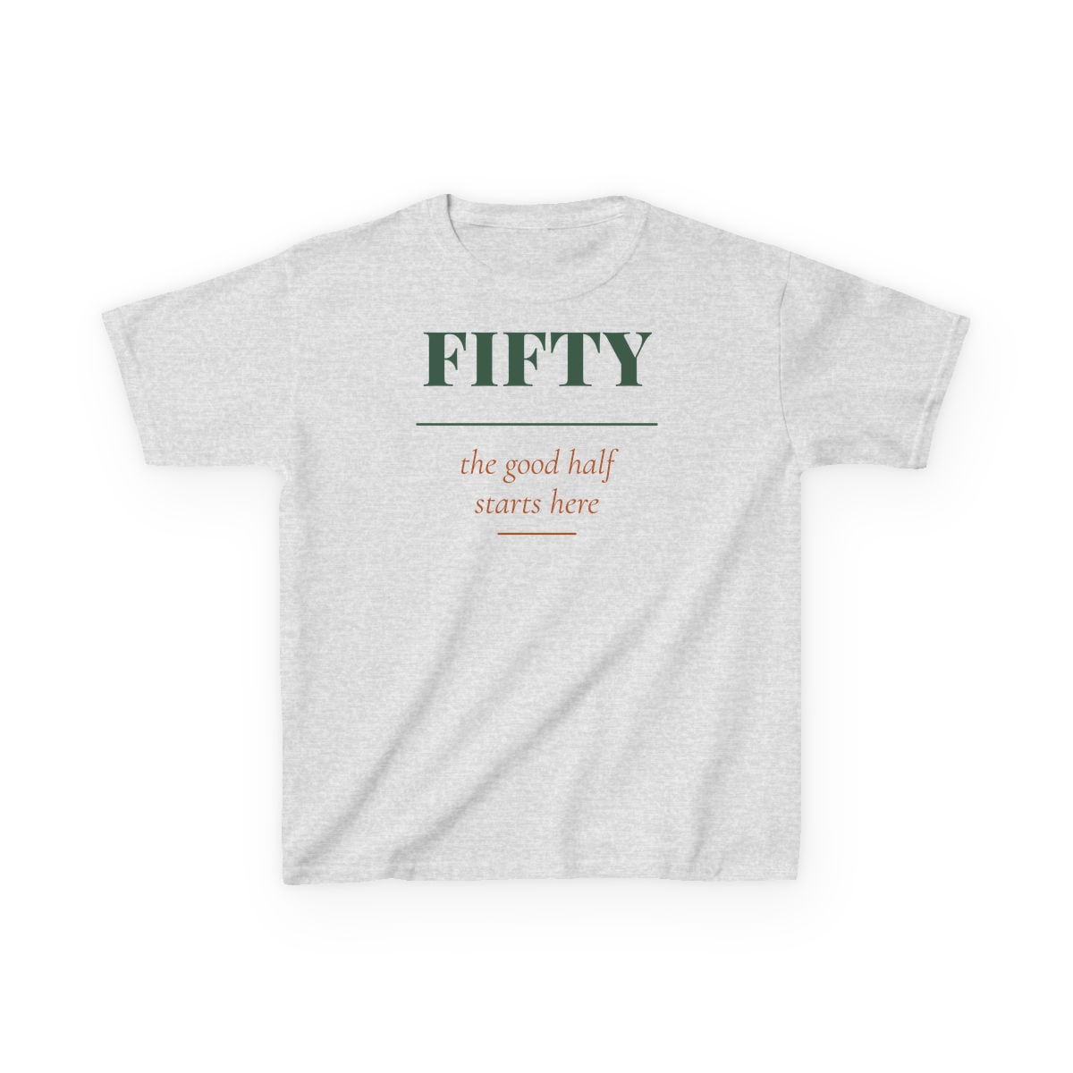 The Good Half, printed on a kids tee in Ash