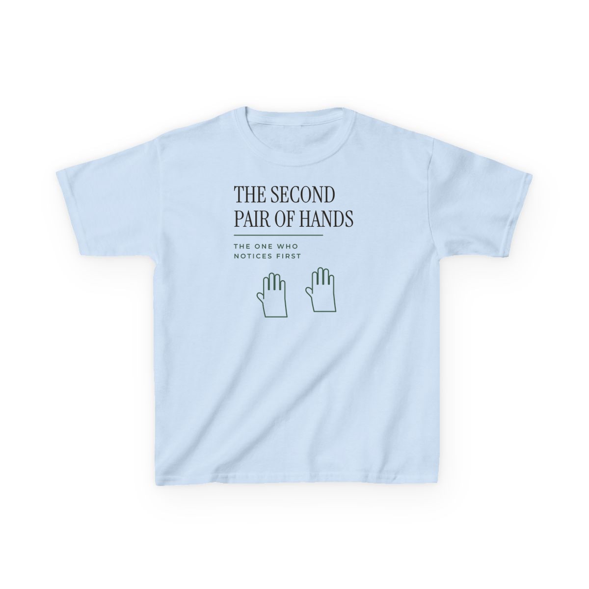 The Second Pair Of Hands, printed on a kids tee in Light Blue