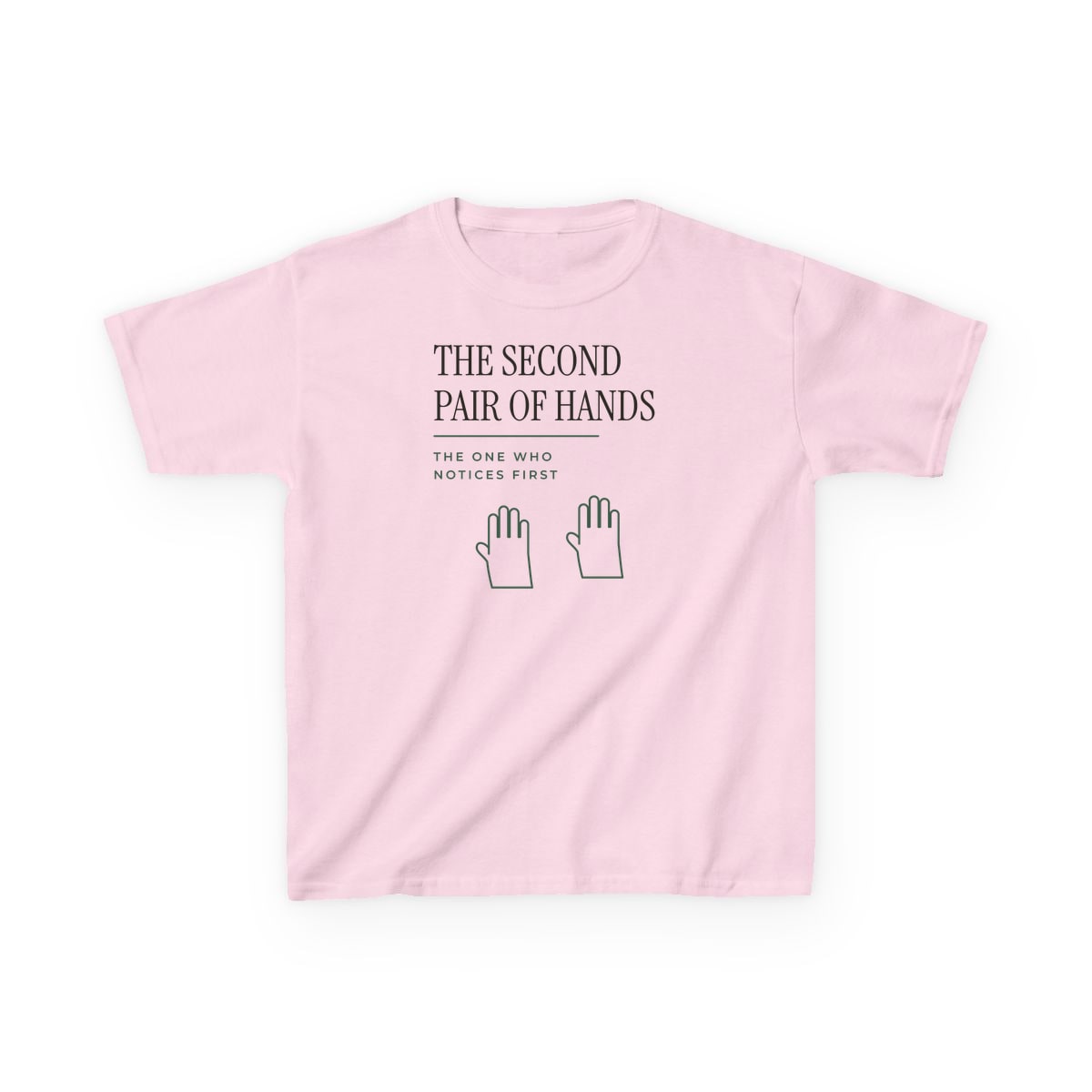 The Second Pair Of Hands, printed on a kids tee in Light Pink