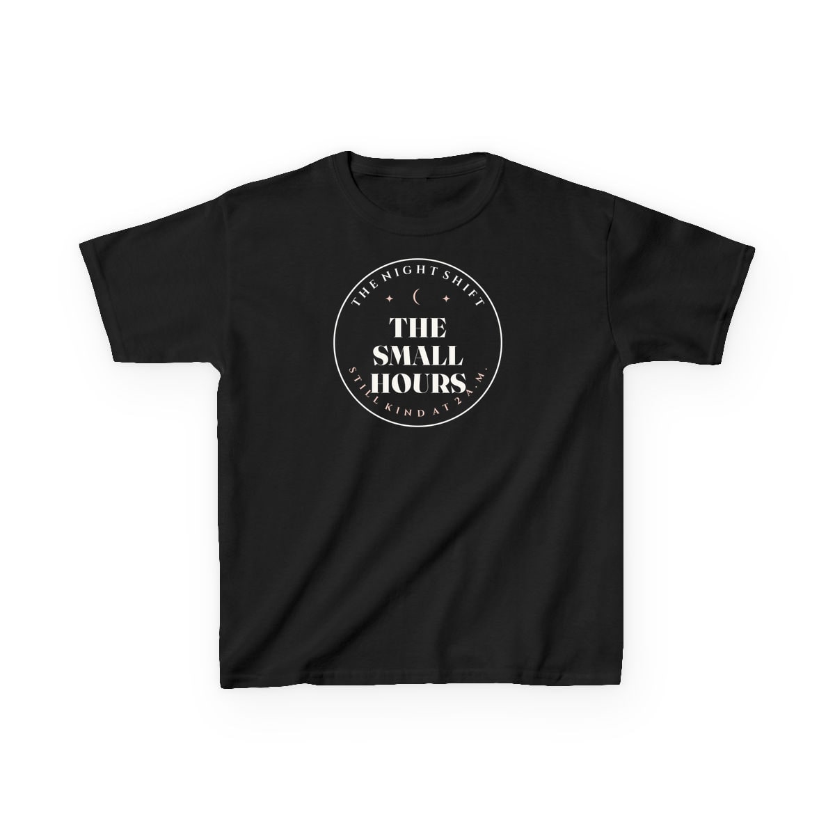 The Small Hours, printed on a kids tee in Black
