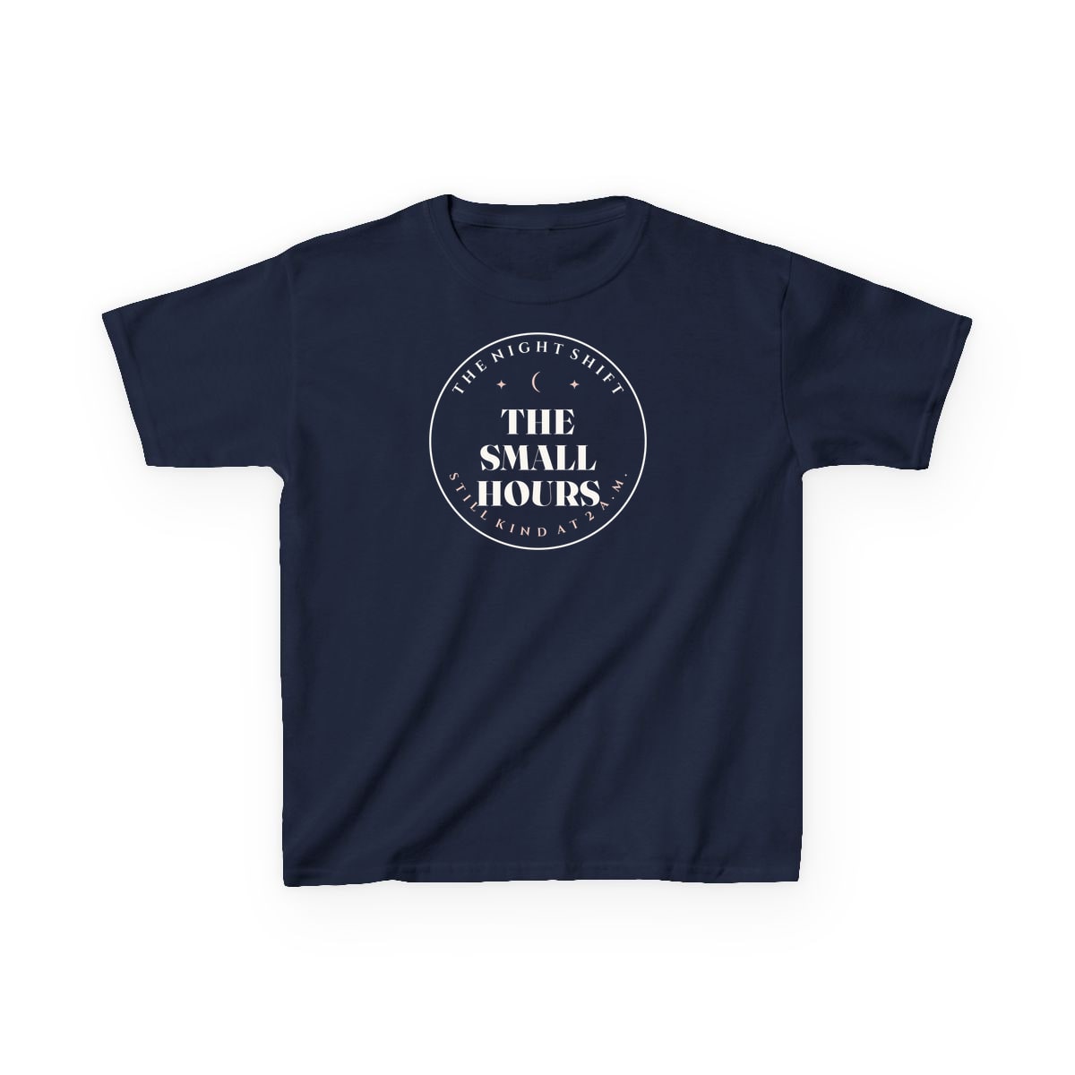 The Small Hours, printed on a kids tee in Navy