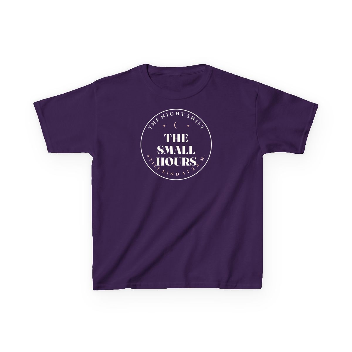 The Small Hours, printed on a kids tee in Purple