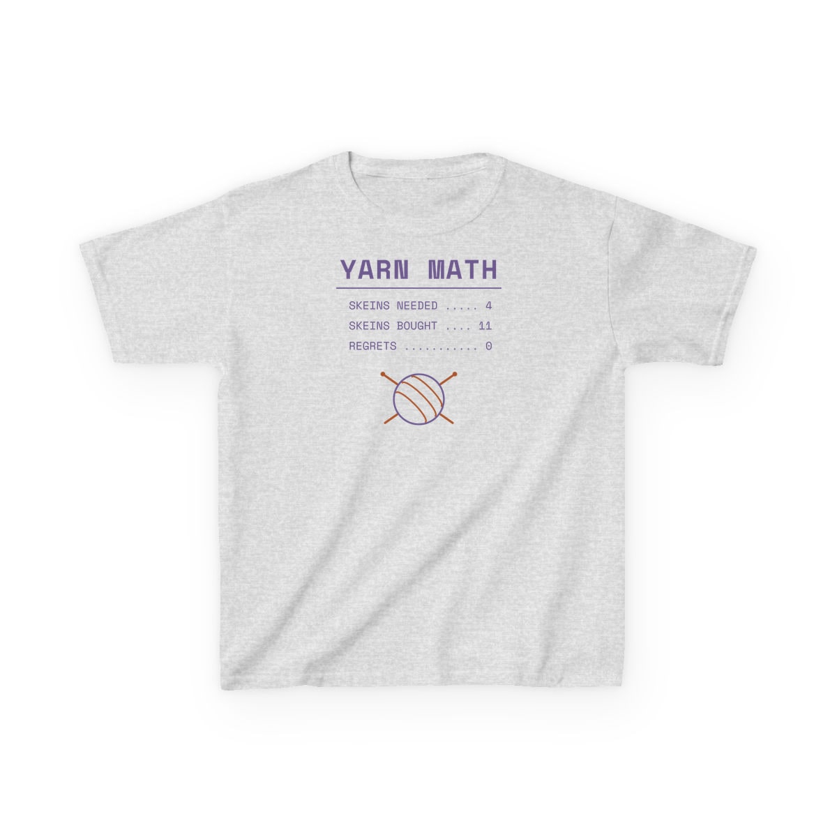 Yarn Math, printed on a kids tee in Ash
