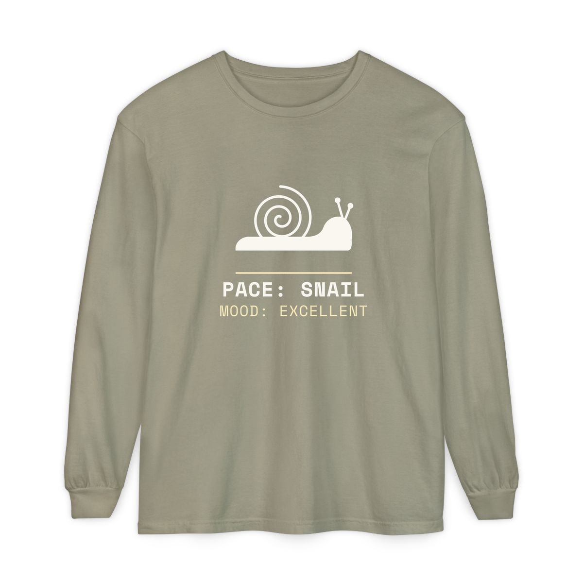 Pace: Snail, printed on a long sleeve in Sandstone
