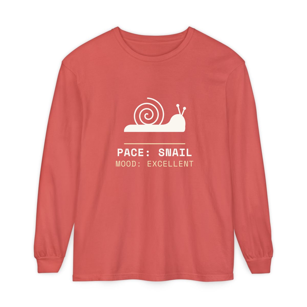 Pace: Snail, printed on a long sleeve in Watermelon