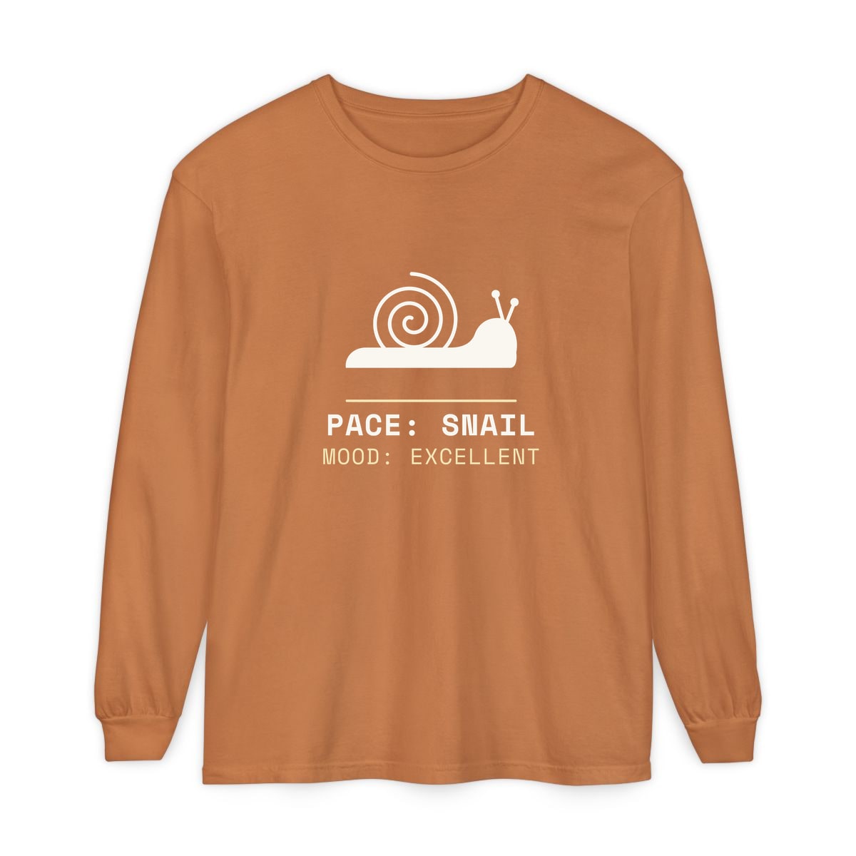 Pace: Snail, printed on a long sleeve in Yam