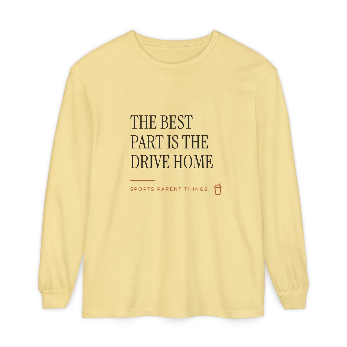 The Drive Home, printed on a long sleeve in Butter