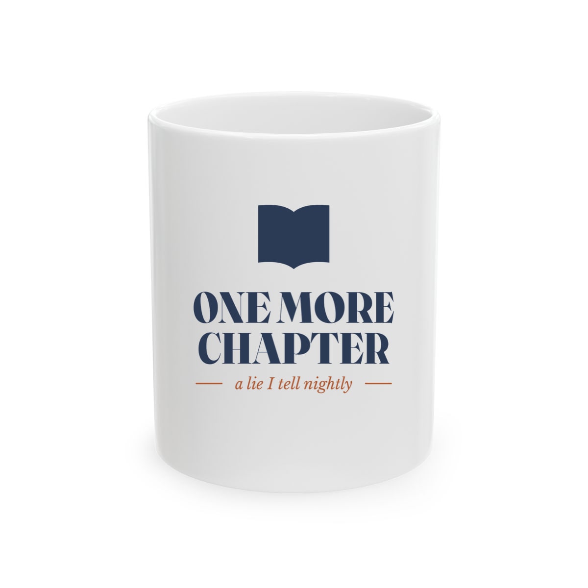 One More Chapter, printed on a mug in White