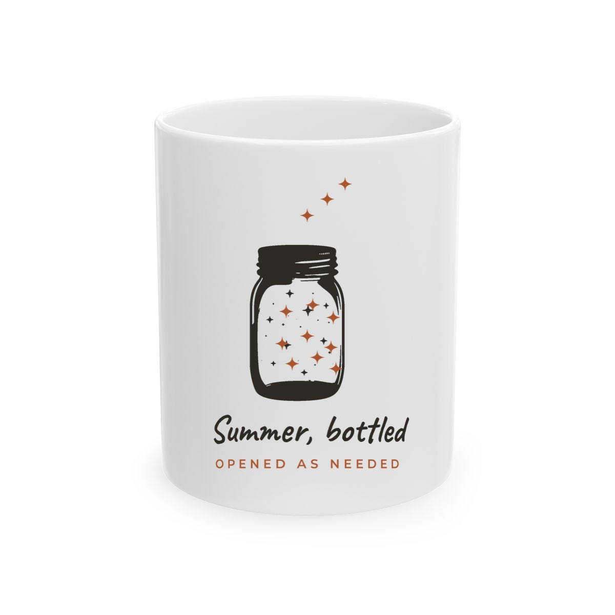 Summer, Bottled, printed on a mug in White