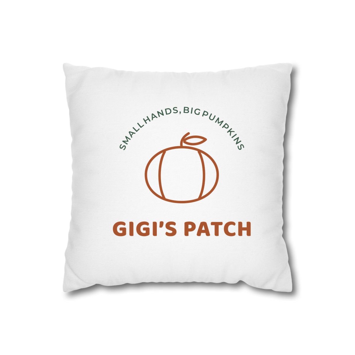 Gigi’s Pumpkin Patch, printed on a cushion cover in White