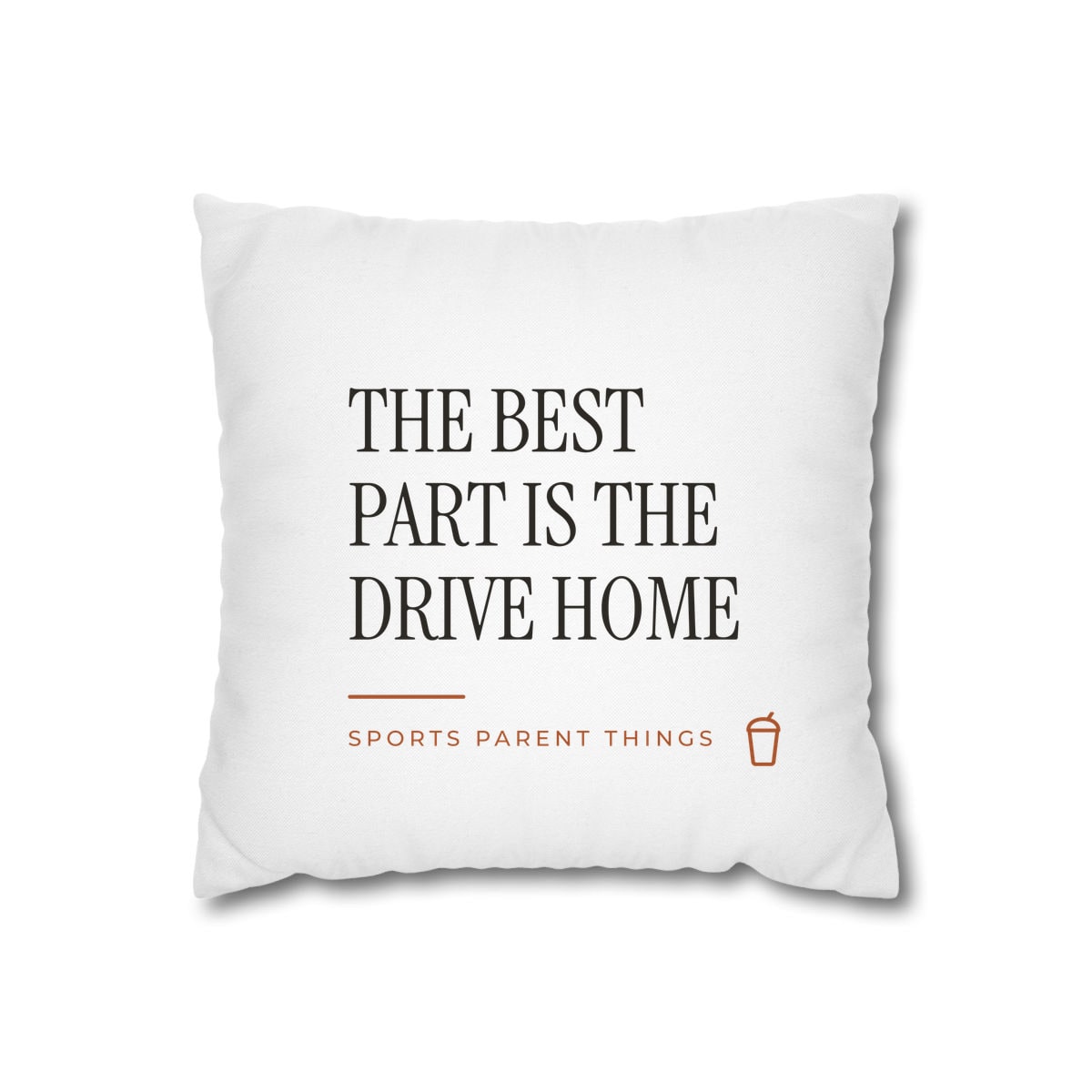 The Drive Home, printed on a cushion cover in White
