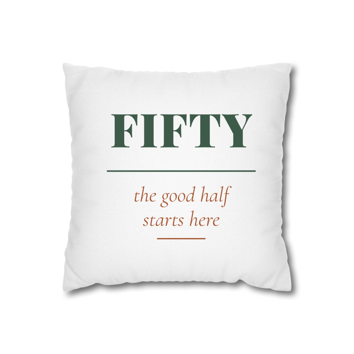 The Good Half, printed on a cushion cover in White