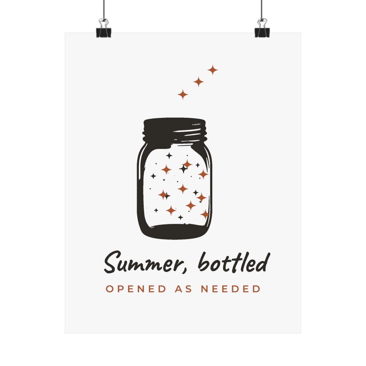Summer, Bottled, printed on a art print in White