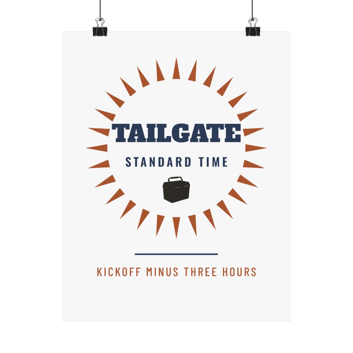 Tailgate Standard Time, printed on a art print in White