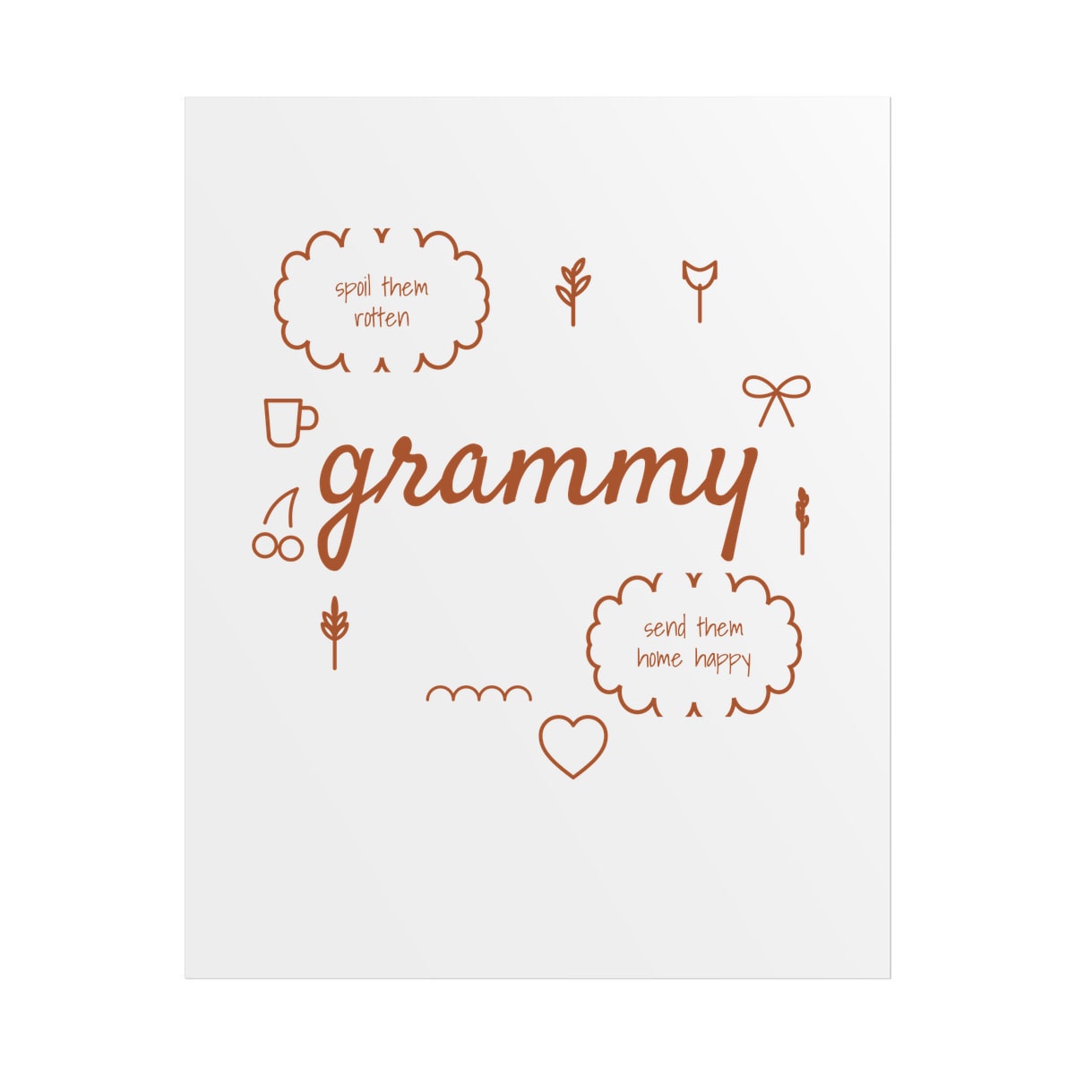 Spoil Them, Send Them Home, printed on a poster in White