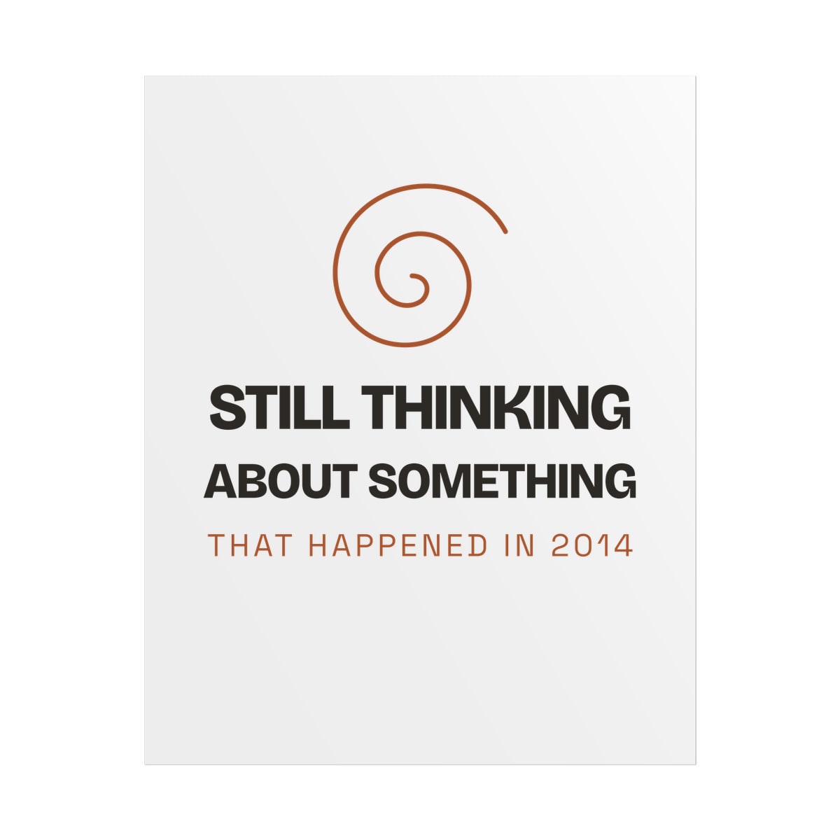 Still Thinking About 2014, printed on a poster in White