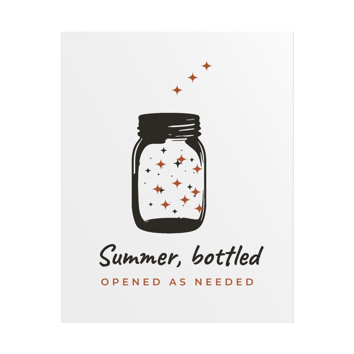 Summer, Bottled, printed on a poster in White