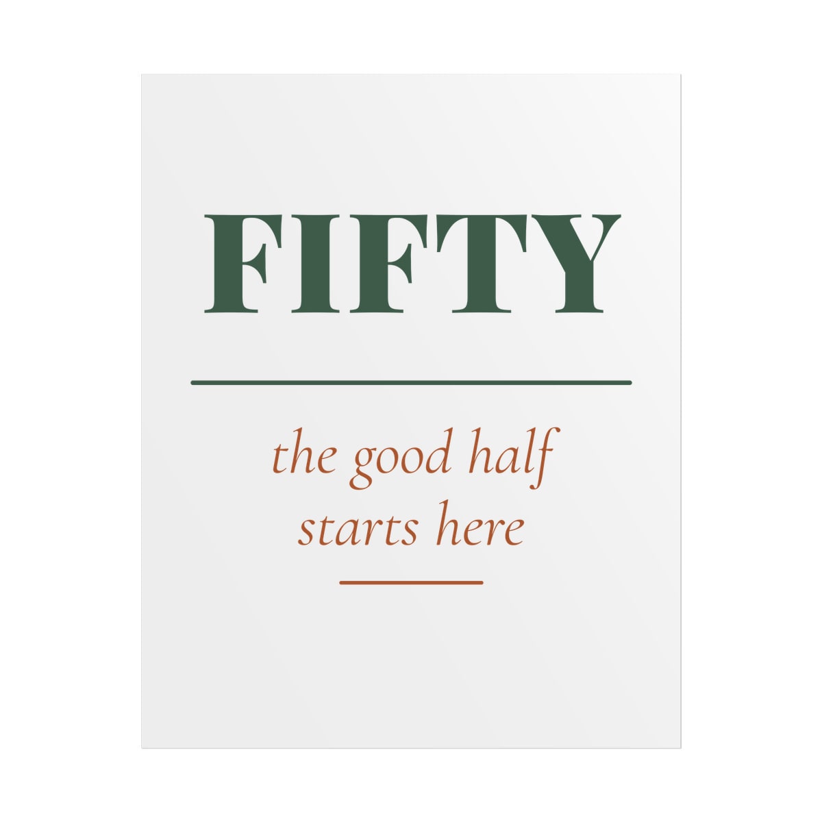 The Good Half, printed on a poster in White