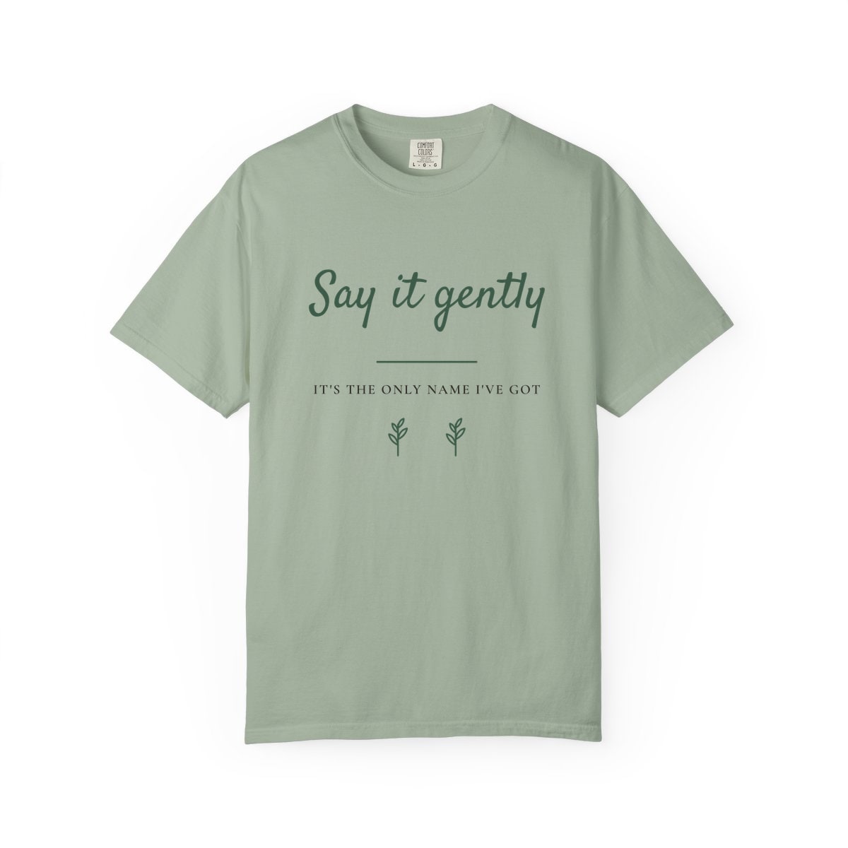 Say It Gently, printed on a Comfort Colors garment-dyed t-shirt in Bay