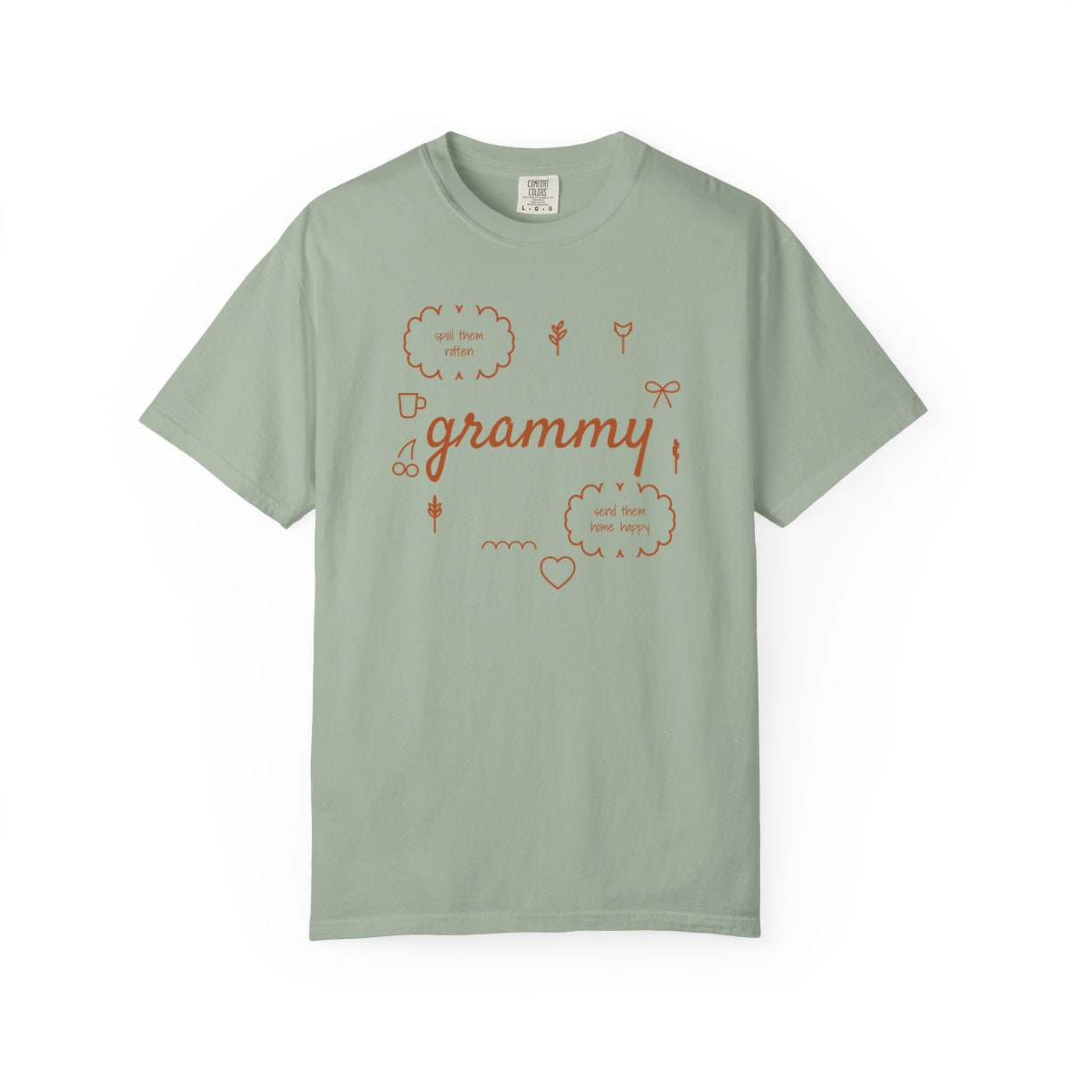 Spoil Them, Send Them Home, printed on a Comfort Colors garment-dyed t-shirt in Bay