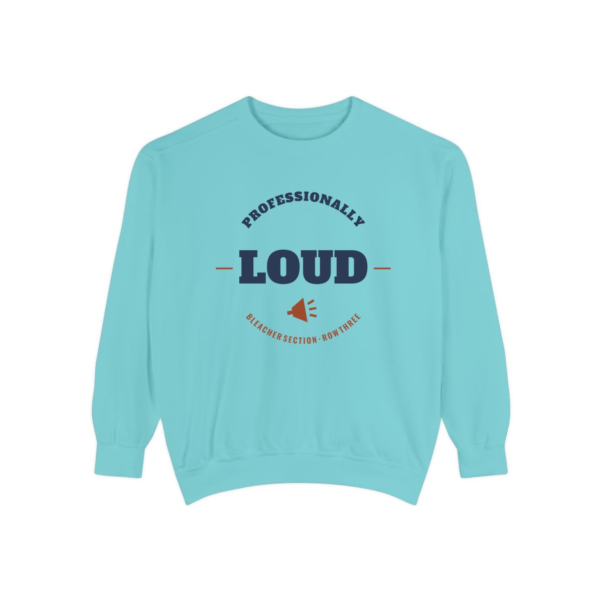 Professionally Loud, printed on a sweatshirt in Chalky Mint