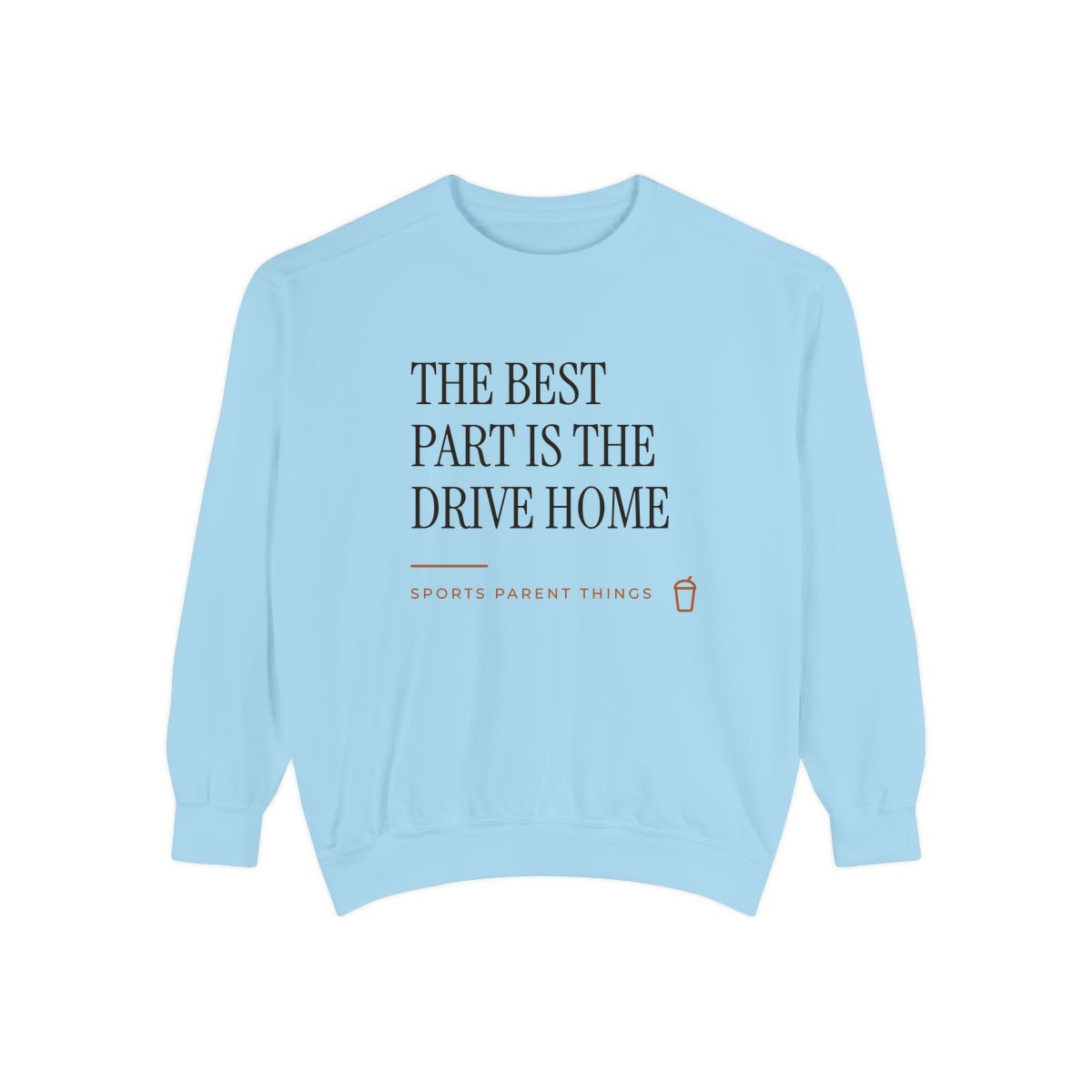 The Drive Home, printed on a sweatshirt in Chambray
