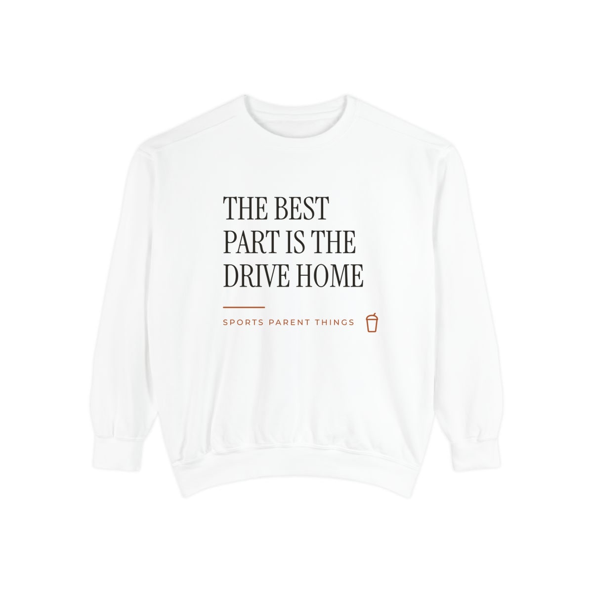 The Drive Home, printed on a sweatshirt in White
