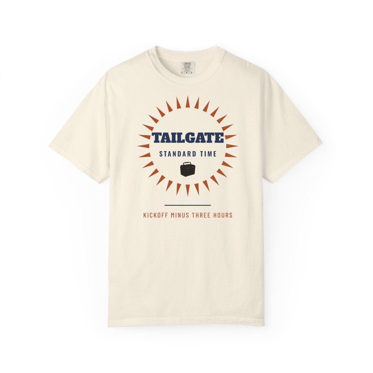 Tailgate Standard Time, printed on a Comfort Colors garment-dyed t-shirt in Ivory