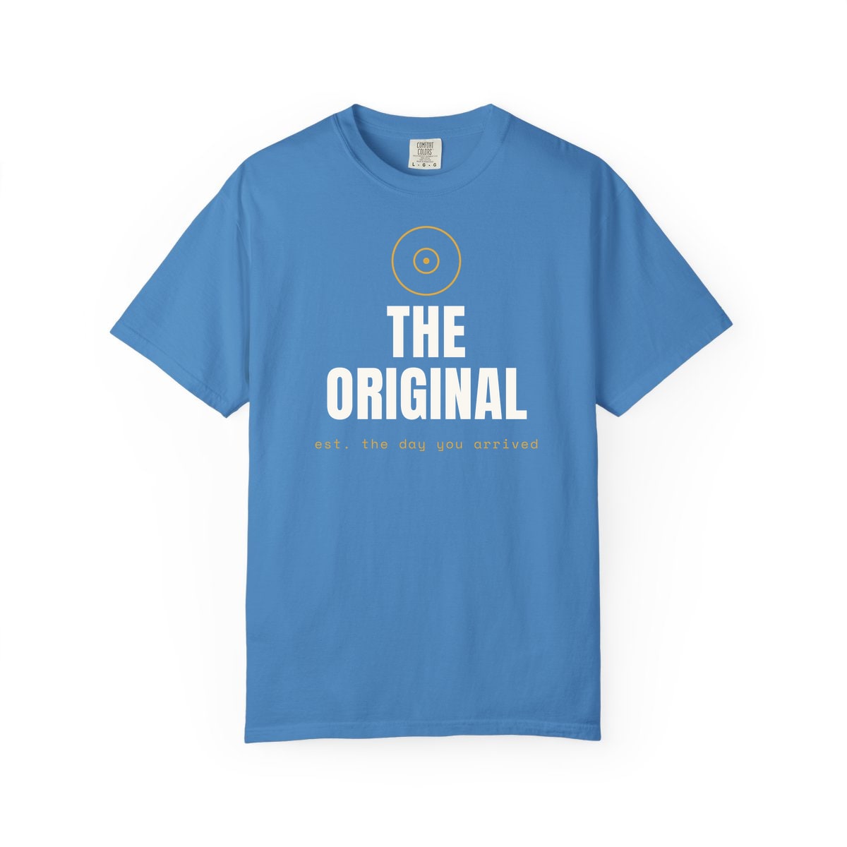The Original, printed on a Comfort Colors garment-dyed t-shirt in Royal Caribe