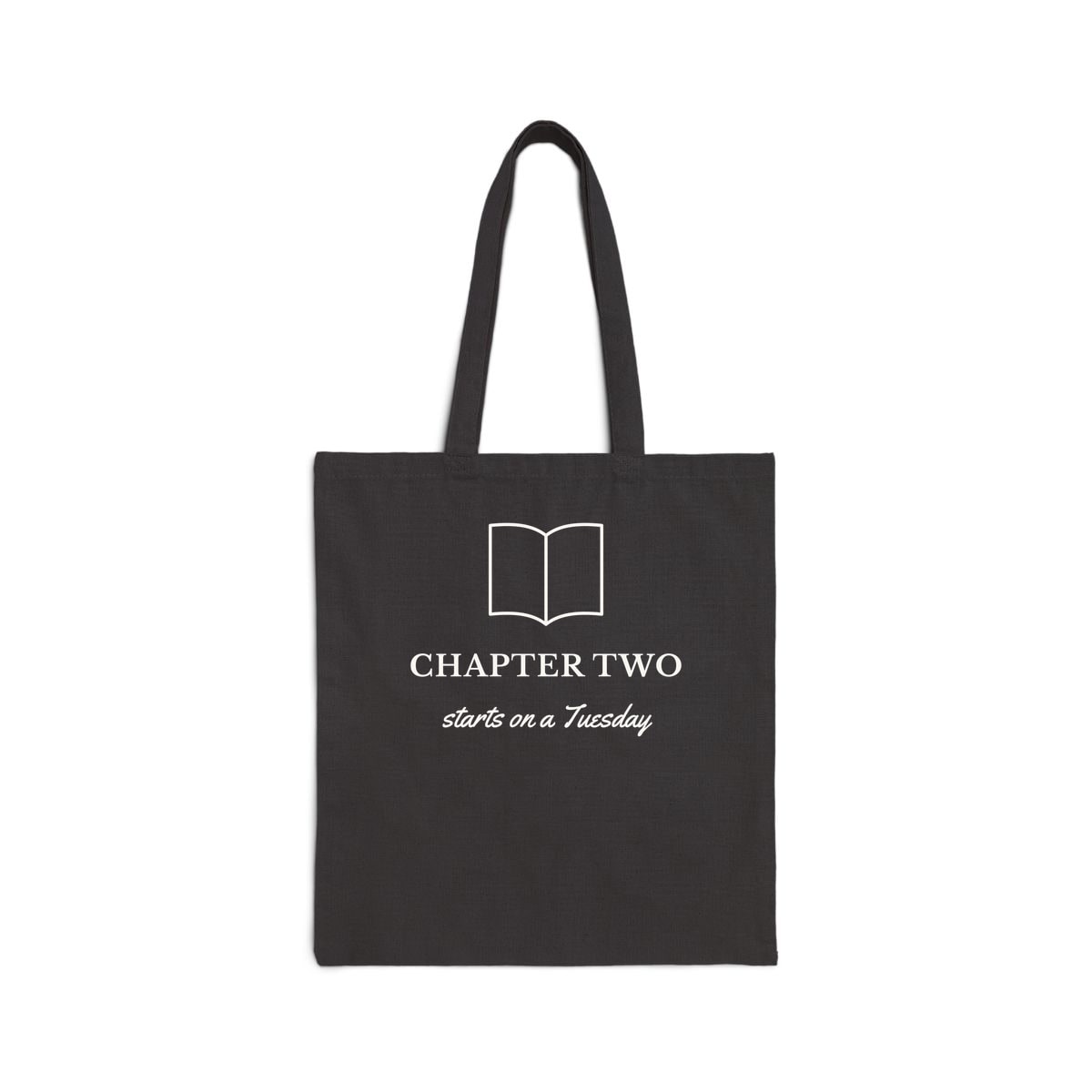 Chapter Two, printed on a tote bag in Black