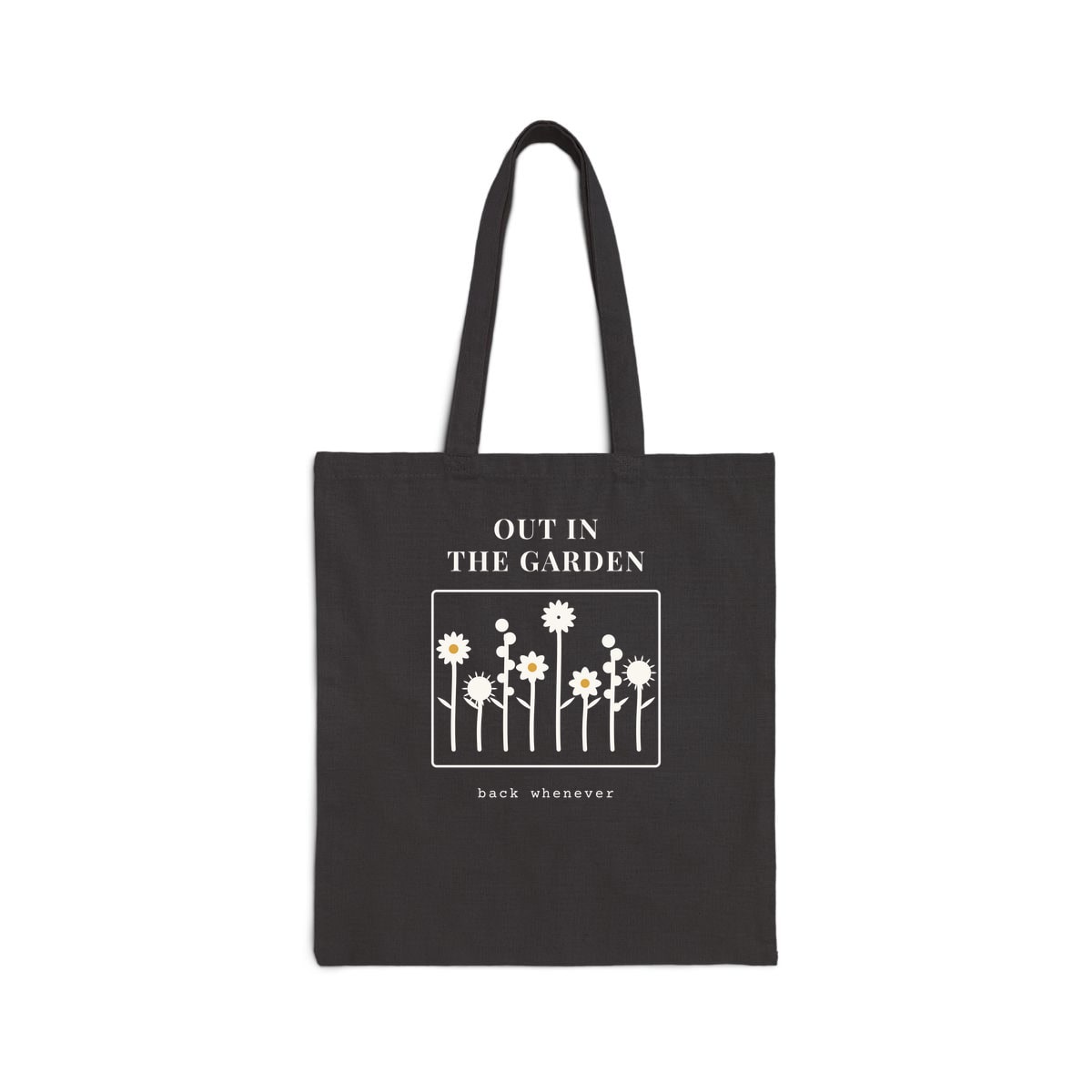 Out In The Garden, printed on a tote bag in Black