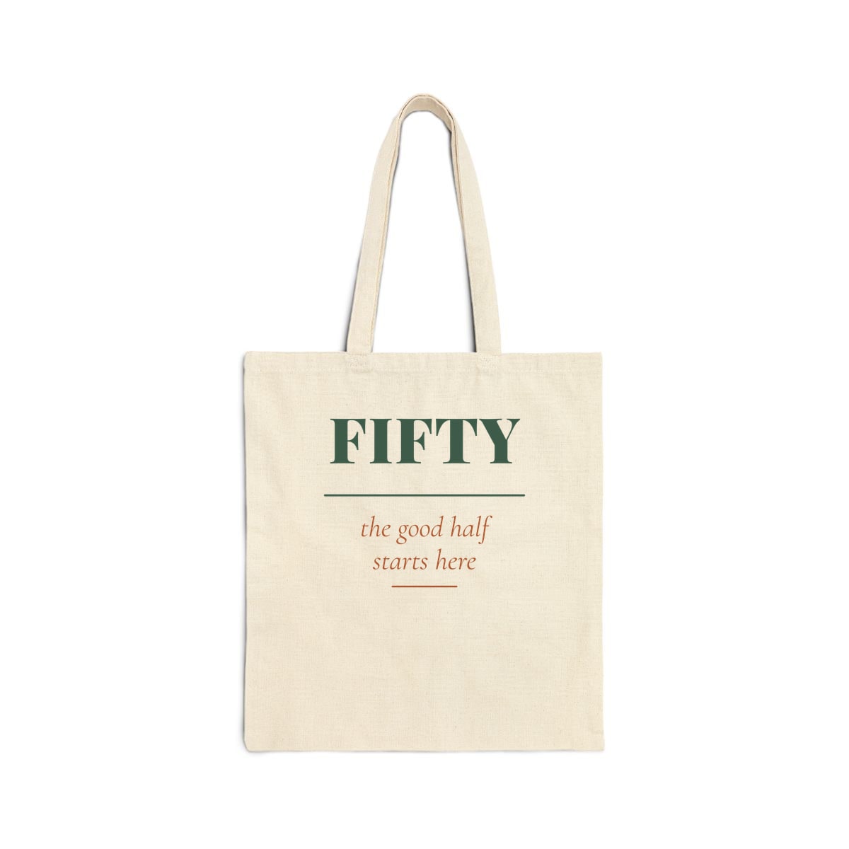 The Good Half, printed on a tote bag in Natural
